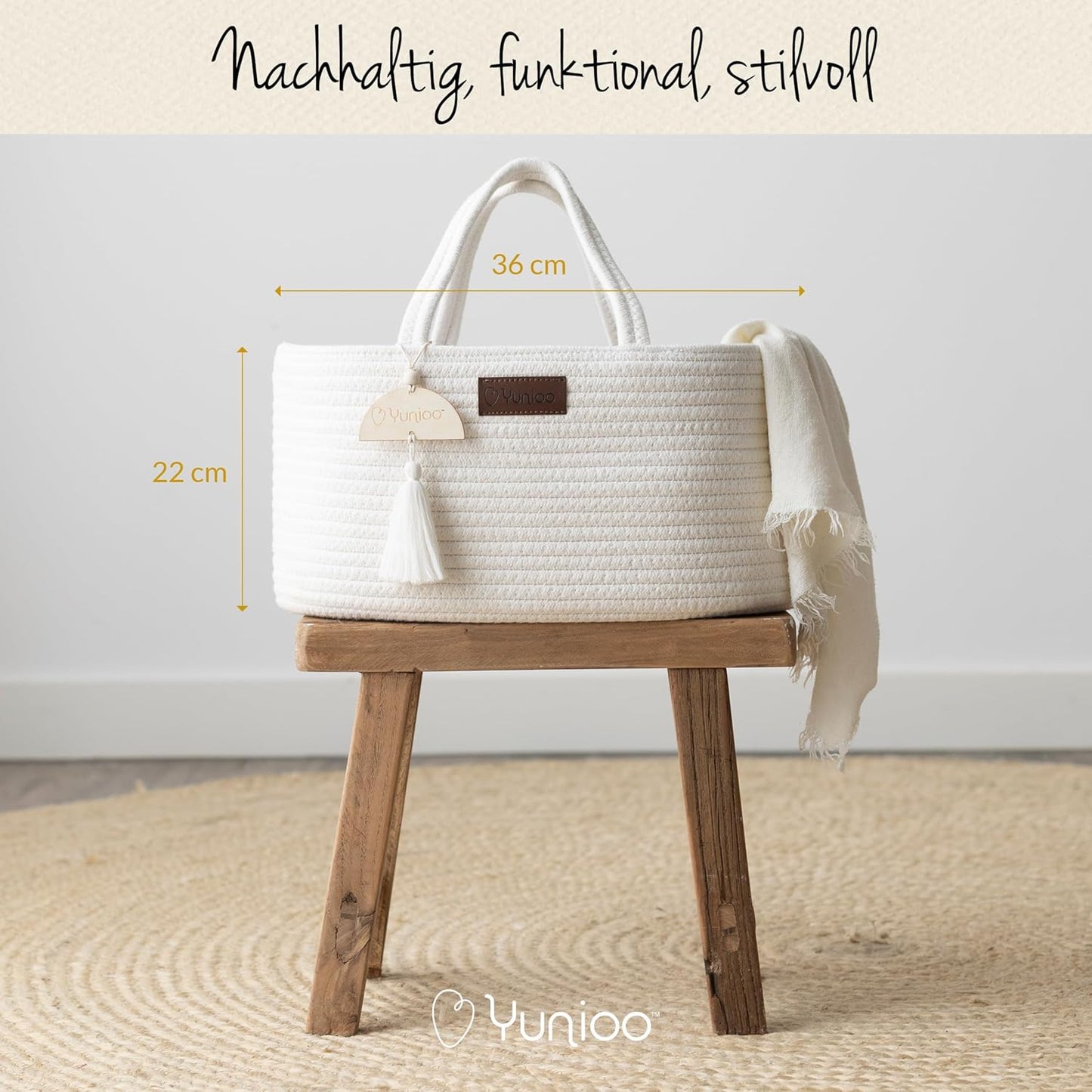Wickeltasche mit Trennfächern, Weiss