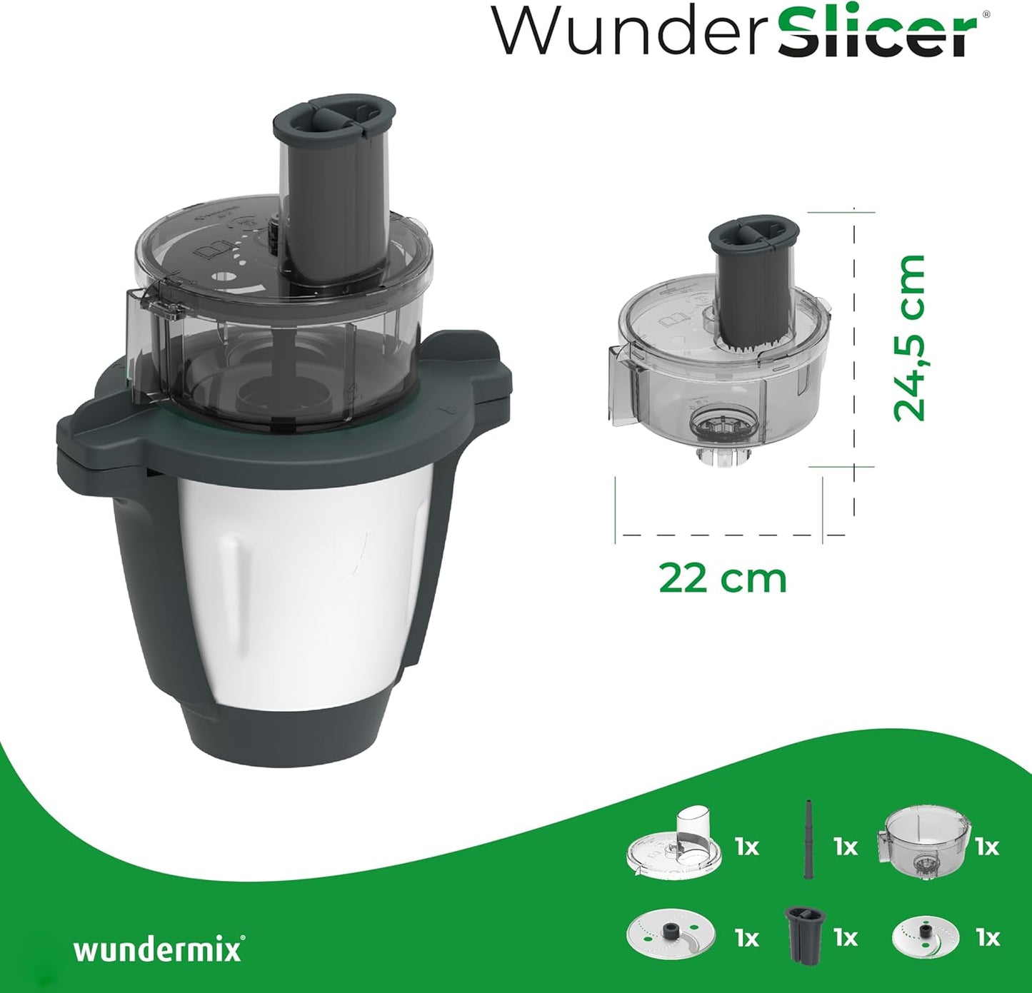 WunderSlicer - Aufsatz für Monsieur Cuisine, Monsieur Cuisine|Anthrazitgrau Transparent