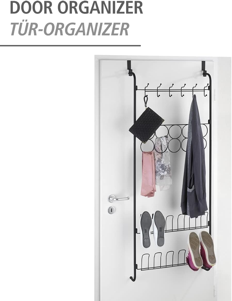 Tür-Organizer zum Einhängen, Schwarz/Grau 59 x 150,5 x 18,5 cm