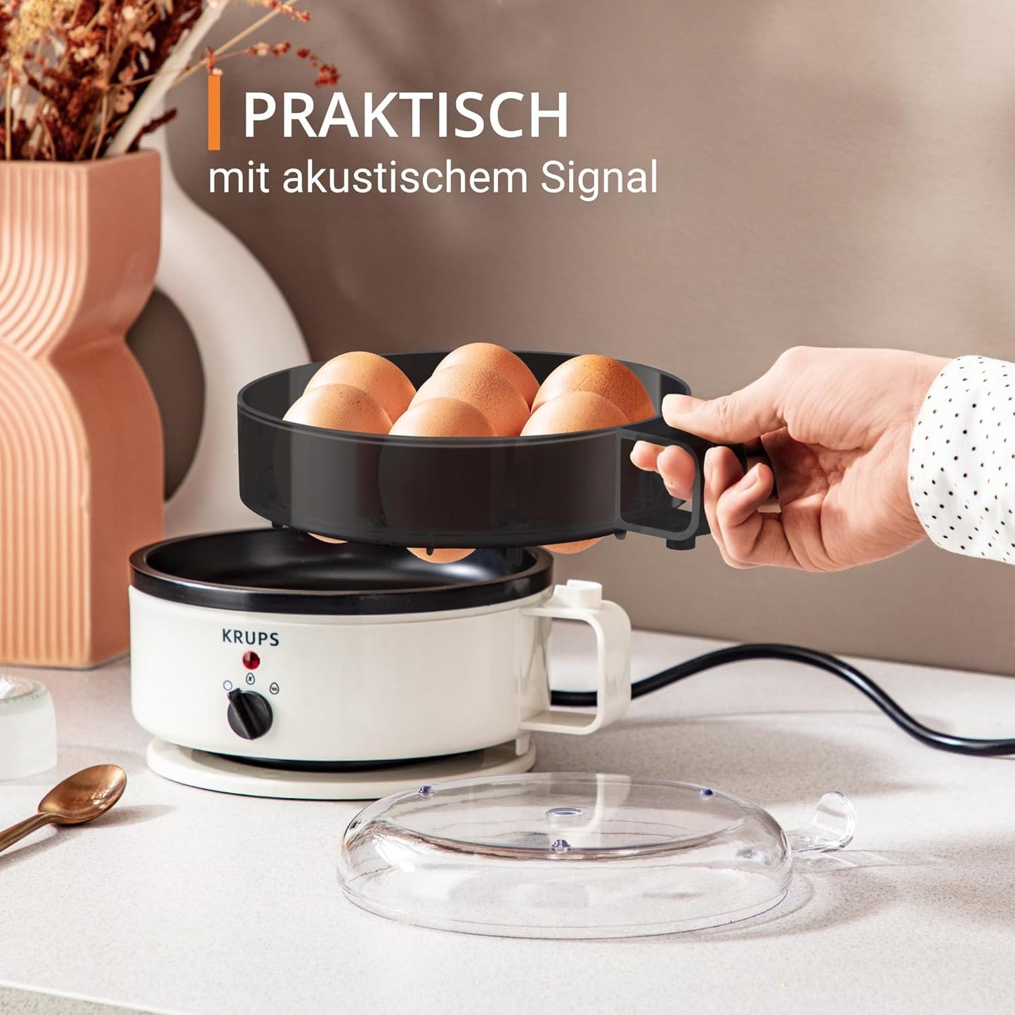 Ovomat Super Eierkocher mit Warmhaltefunktion, Weiss/Schwarz