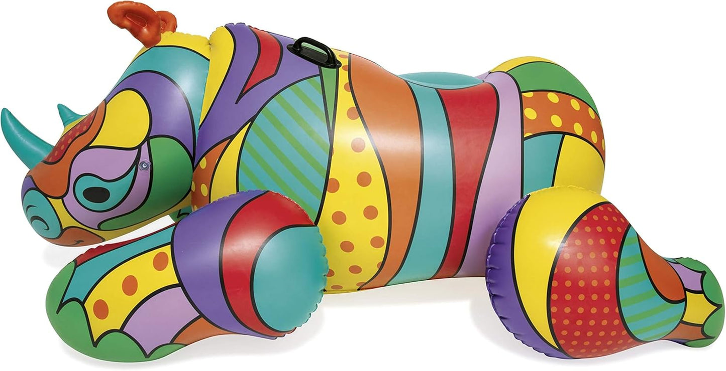 Aufblasbares Nashorn mit Pop-Art Design, Rhino Pool Float