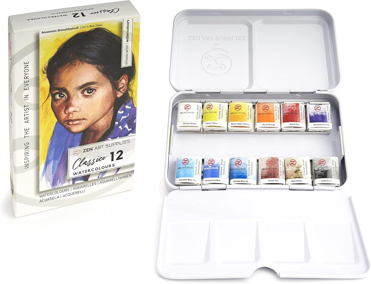 12er-Set Aquarellfarben Classico, Classico 12 Farben