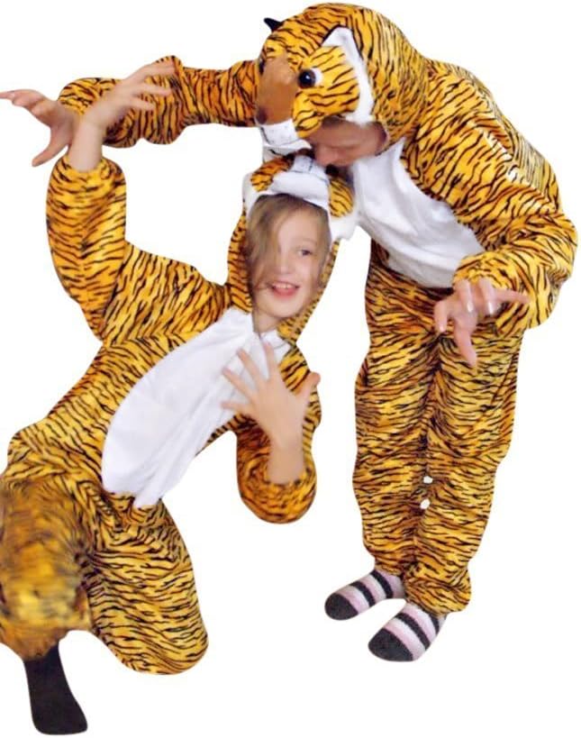Tiger-Kostüm für Erwachsene, XL Mehrfarbig