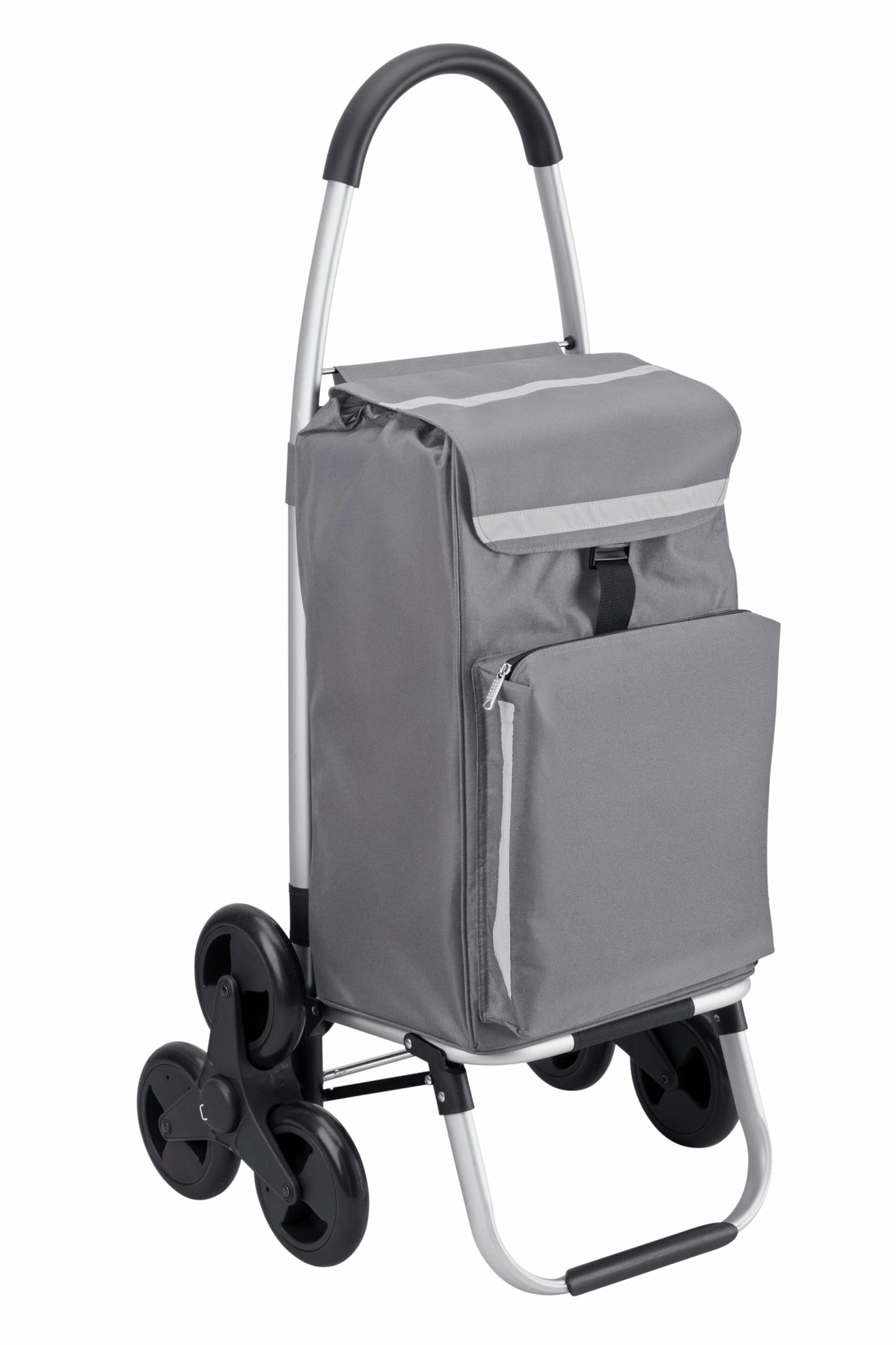 Einkaufstrolley mit Treppensteiger, Grau