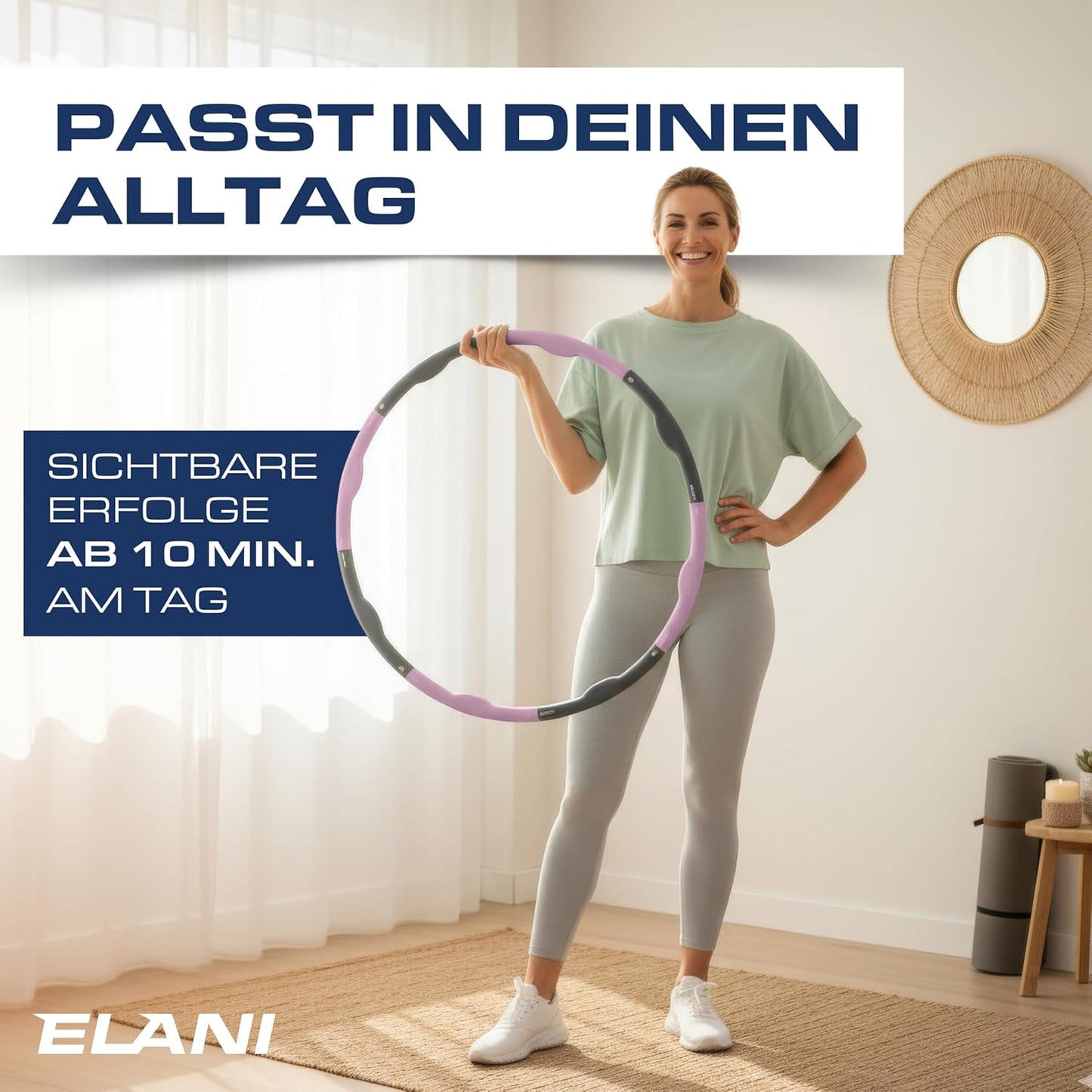 Hula Hoop Reifen für Erwachsene, Rosa 1,2kg