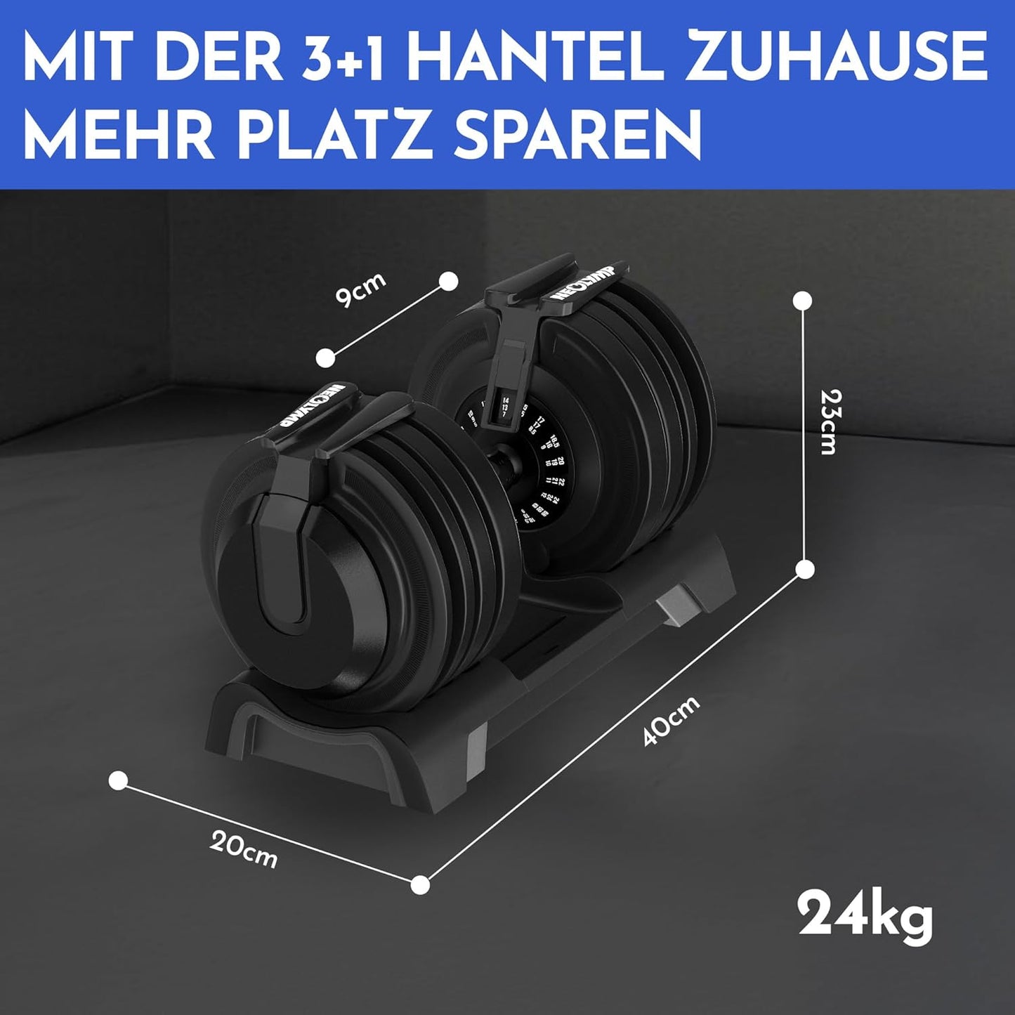Kurzhantel verstellbar 2-24 kg, Kurzhantel 24 kg
