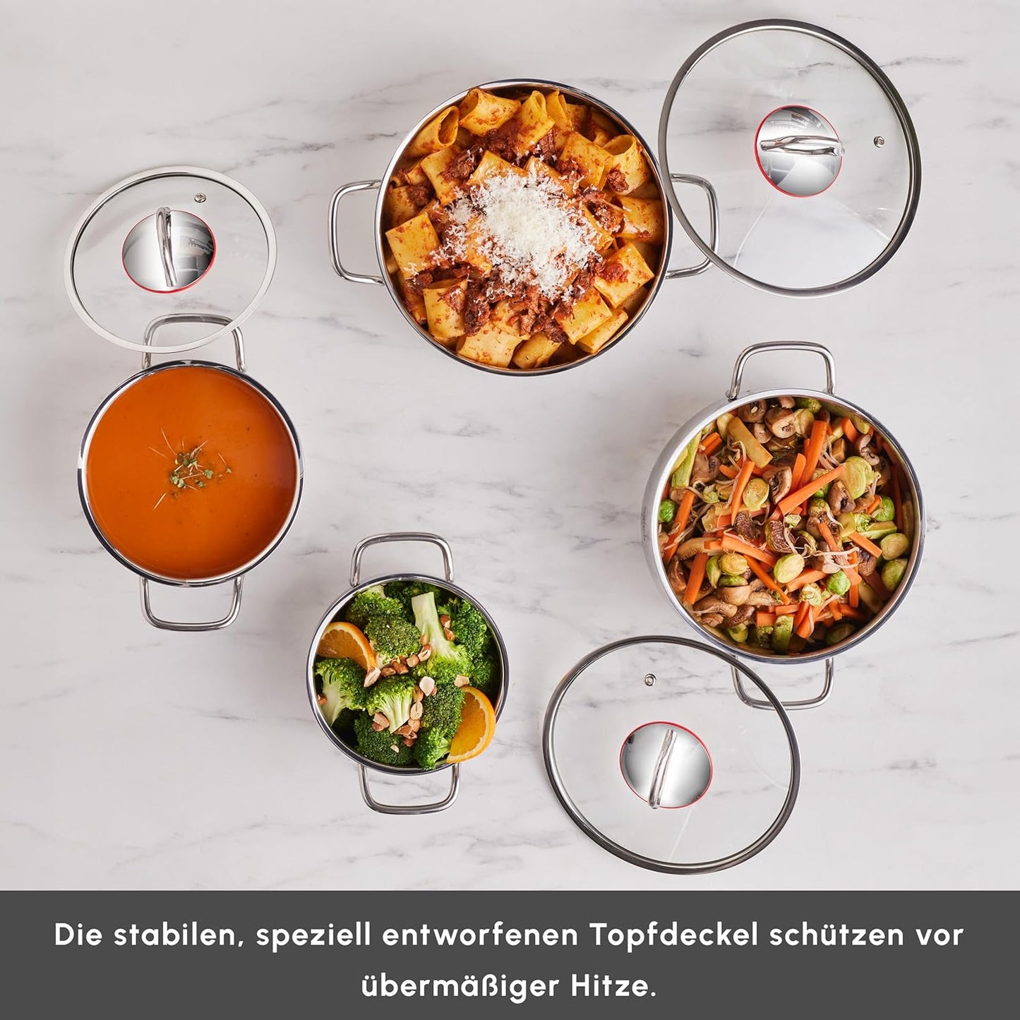 Emirgan 8-teiliges Topfset, Induktion, Medium Stahl