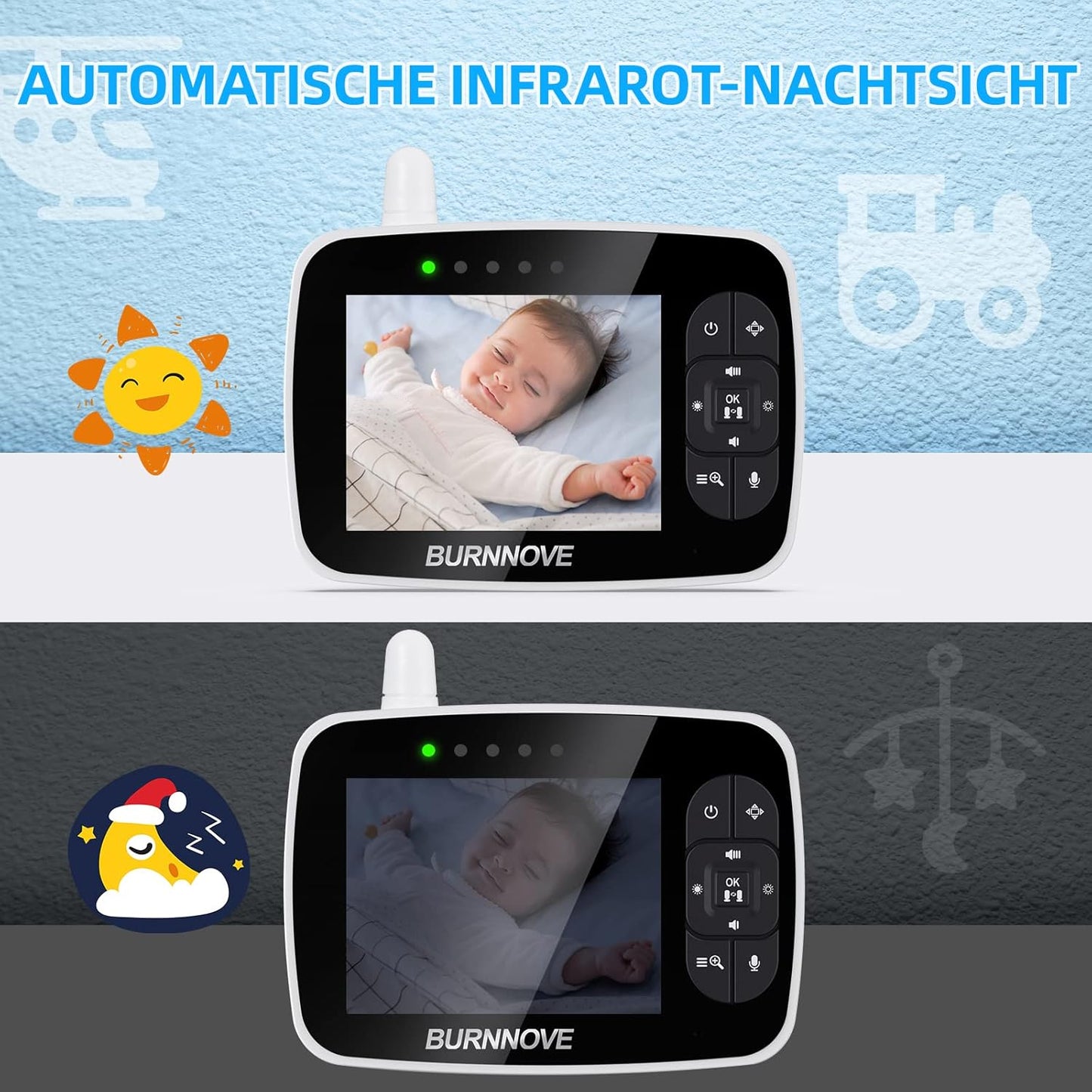 Video Babyphone mit Kamera und Nachtsicht, Set