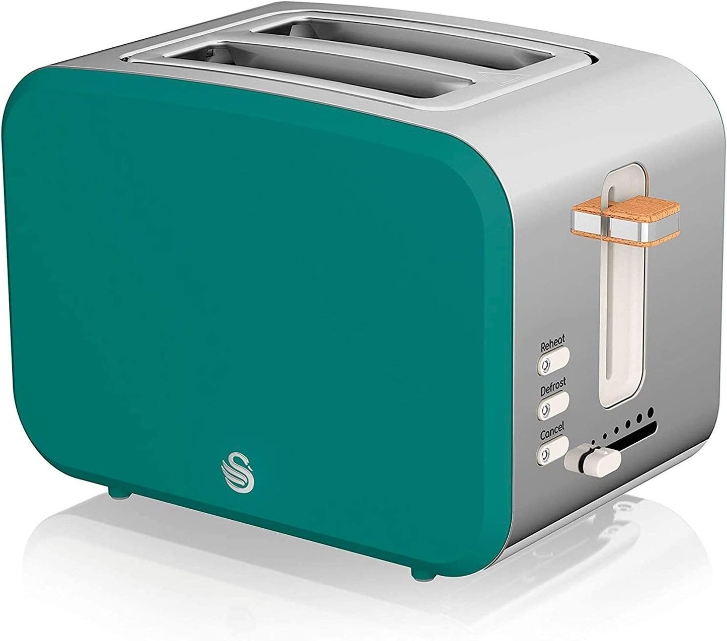 Breitschlitz-Toaster mit 6 Bräunungsstufen, Grün, Matt