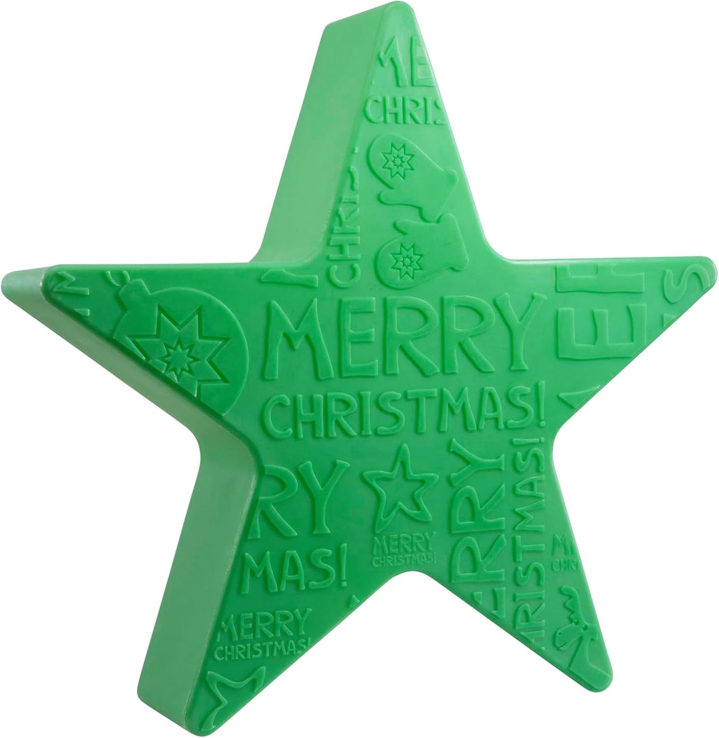 Leuchtstern Merry Christmas, Grün - LED warmweiß