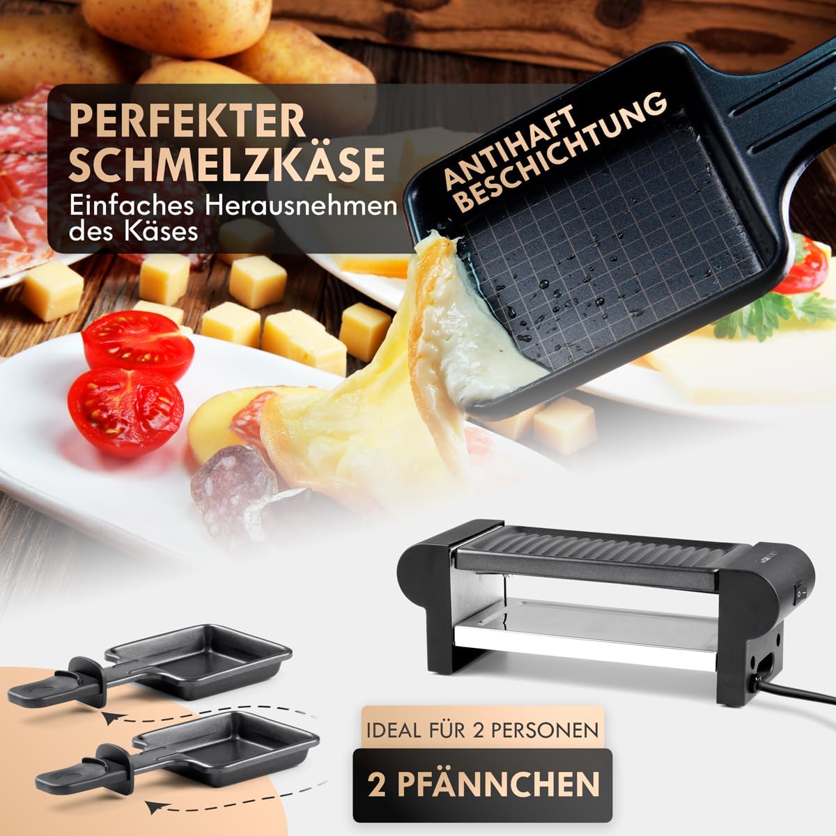 Mini-Raclette für 2 Personen
