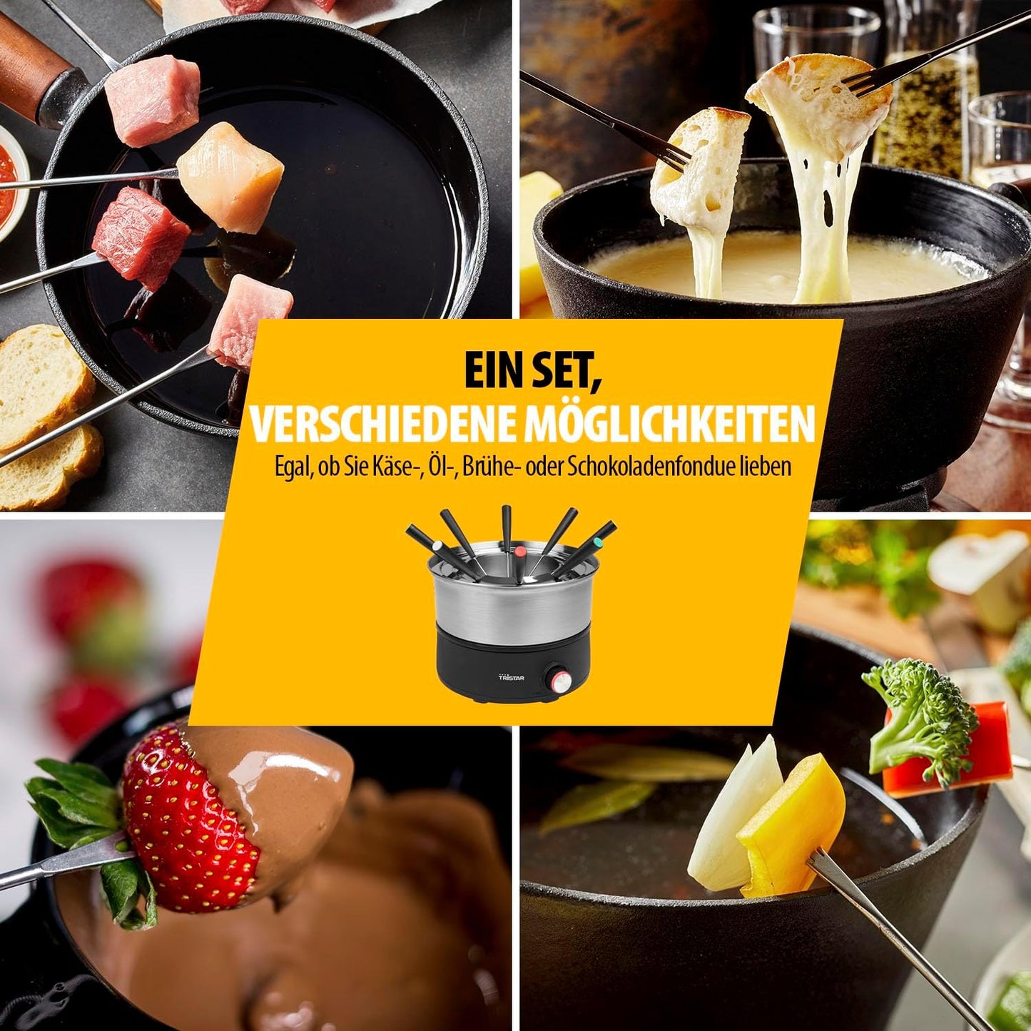 Fondue-Set mit Crêpe-Funktion