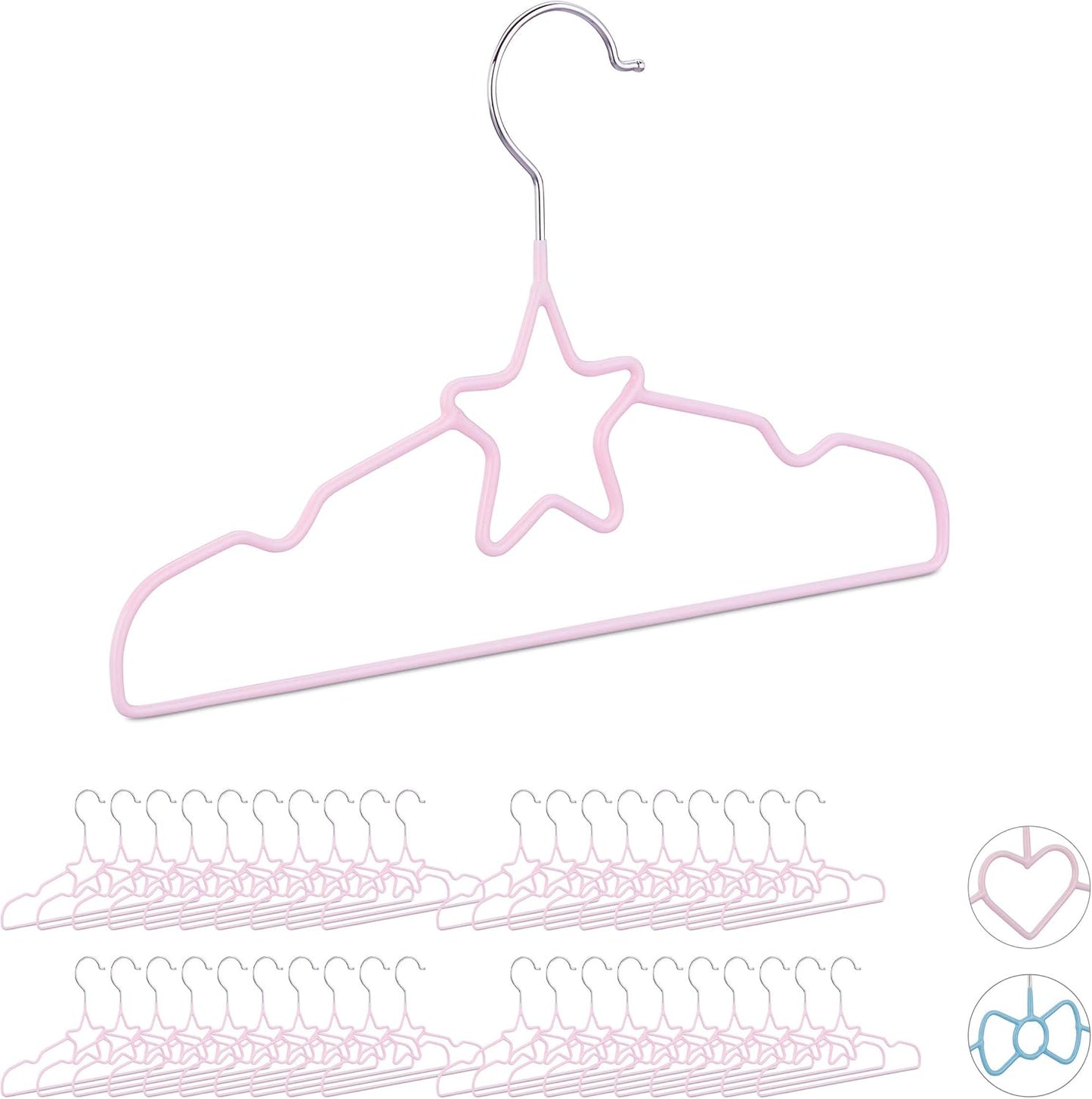 40er-Pack Kinderkleiderbügel mit Stern, 1, Stern, 40er Pack