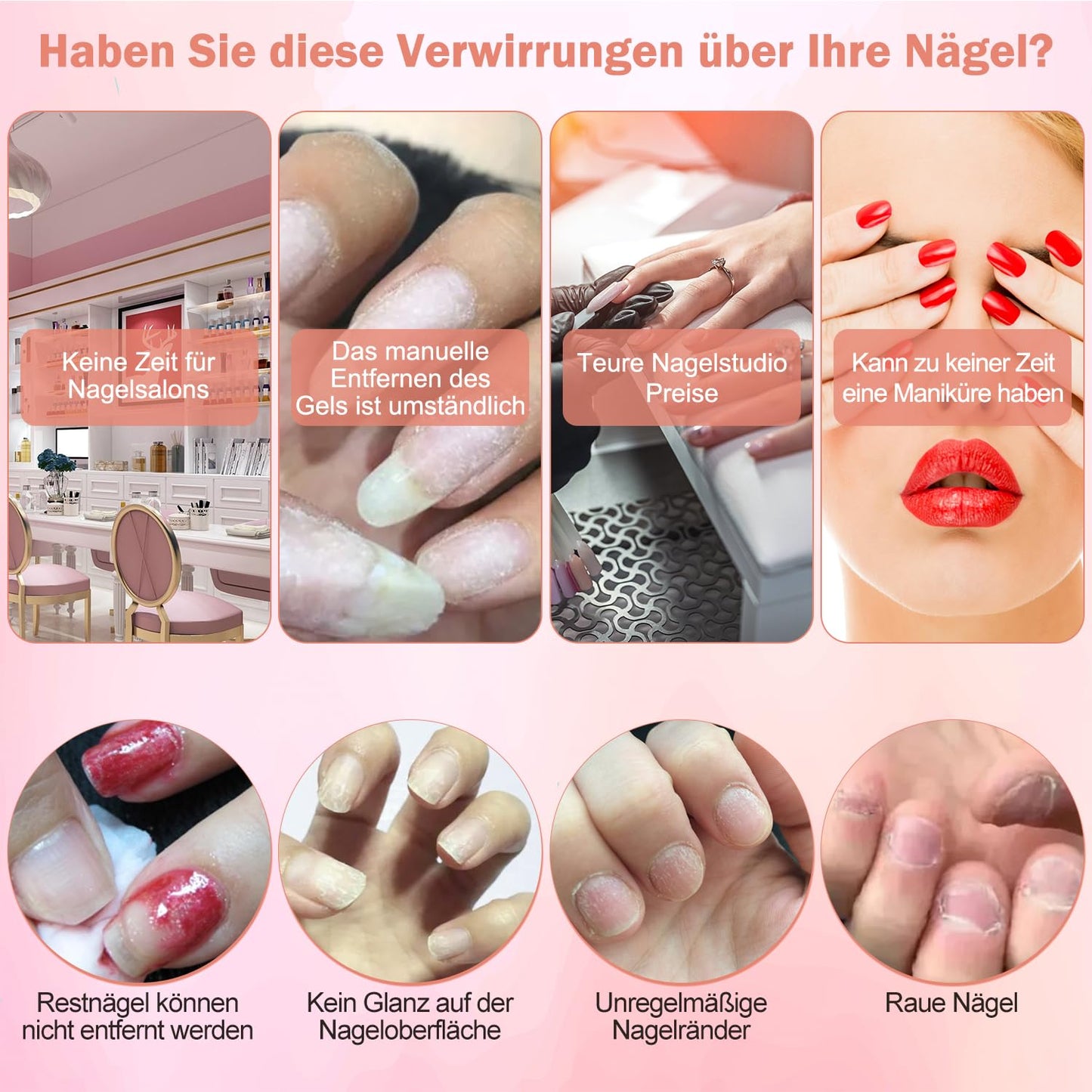 11-in-1 Nagelfräser-Set, Rosa