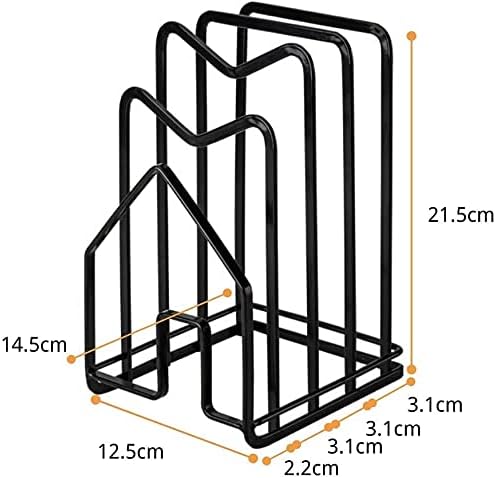 Metall Schneidebrett- und Topfdeckelhalter, Schwarz