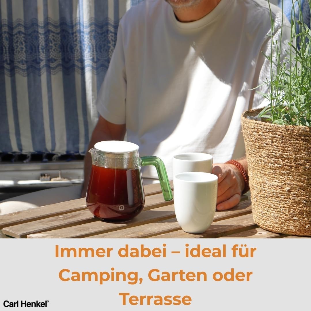 X-Tract Glas Kaffeekanne mit Edelstahlfilter 0,6l, Grün 0,6 Liter