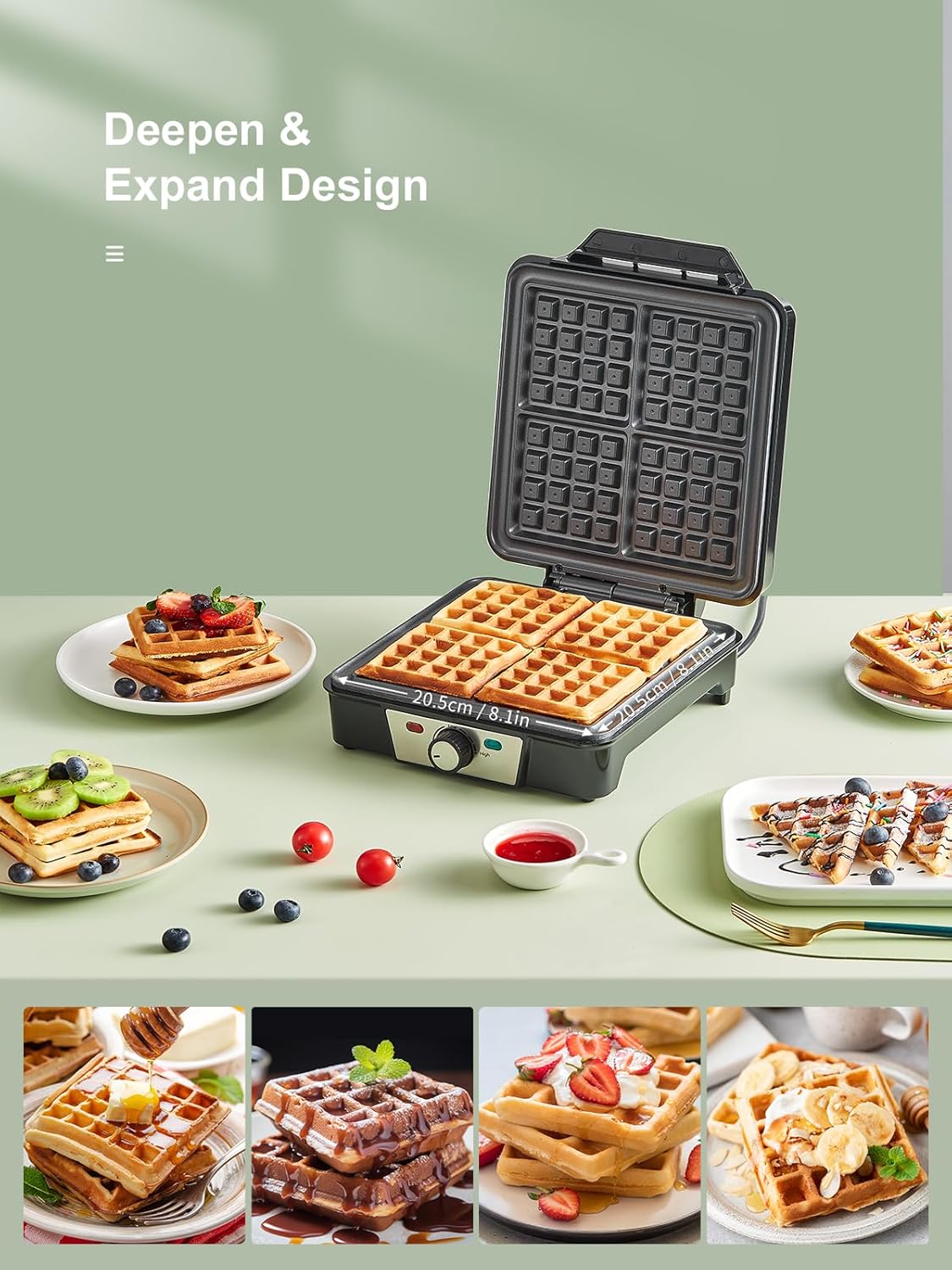 Waffeleisen für Belgische Waffeln, Schwarz