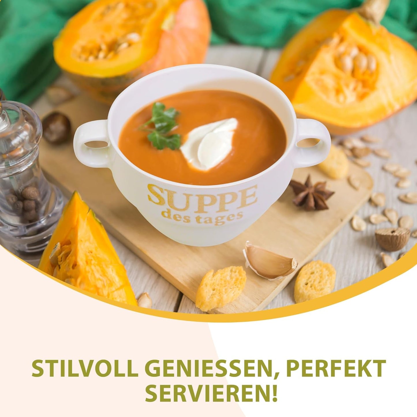 12er-Set Suppentassen, 12 Stück Weiss