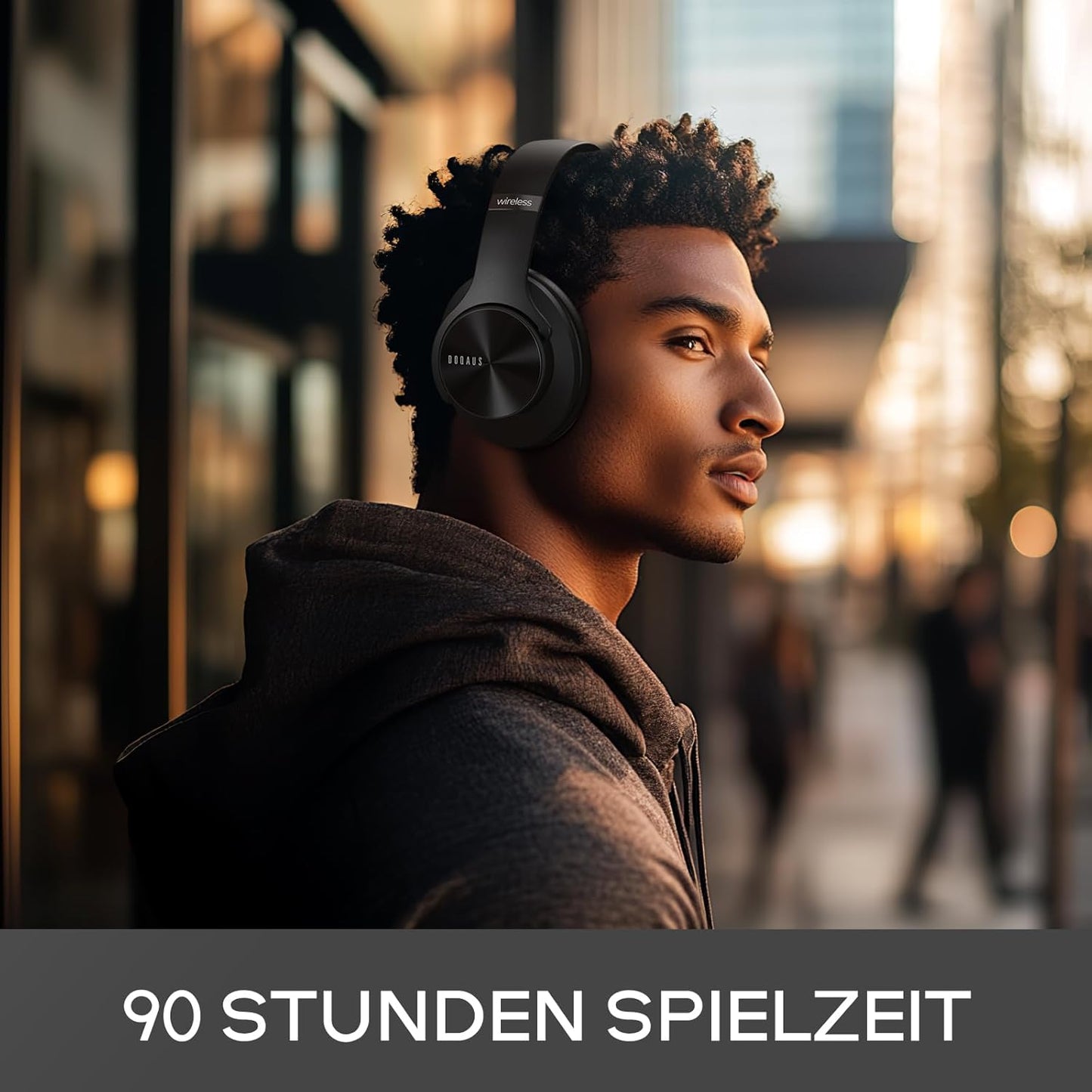 Bluetooth Over-Ear Kopfhörer mit 3 EQ-Modi, Schwarz