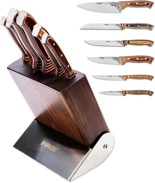 Elite Küchenmesser Set mit Messerblock, 7 TLG