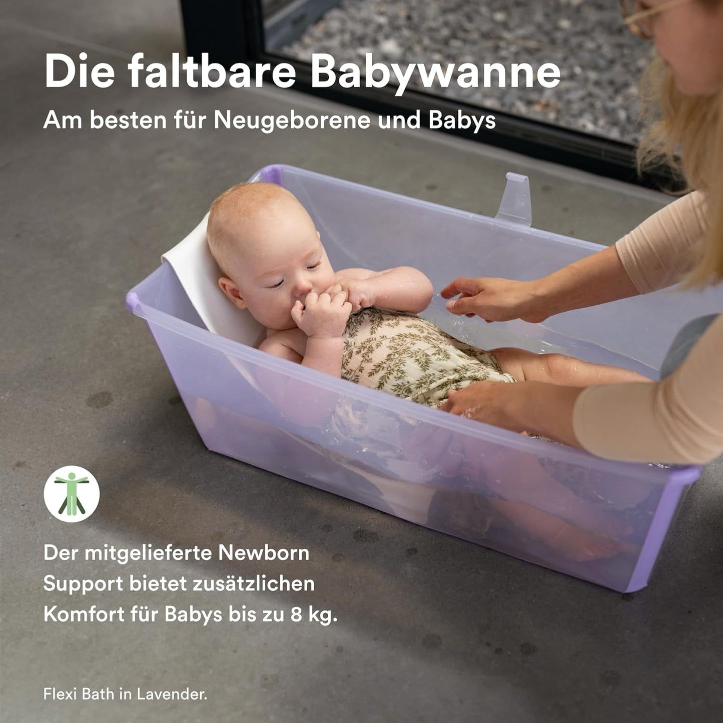 Flexi Bath mit Newborn Support (faltbar), Regular - 64 x 24 x 34 (cm) Ocean Blue