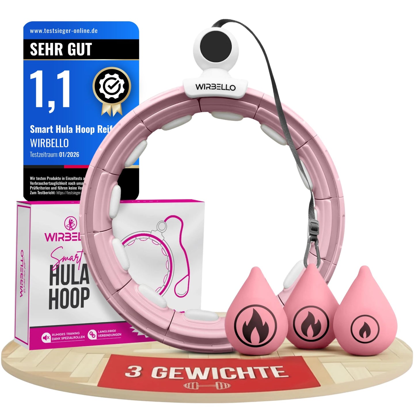 Hula Hoop Reifen mit Gewichten, Pink