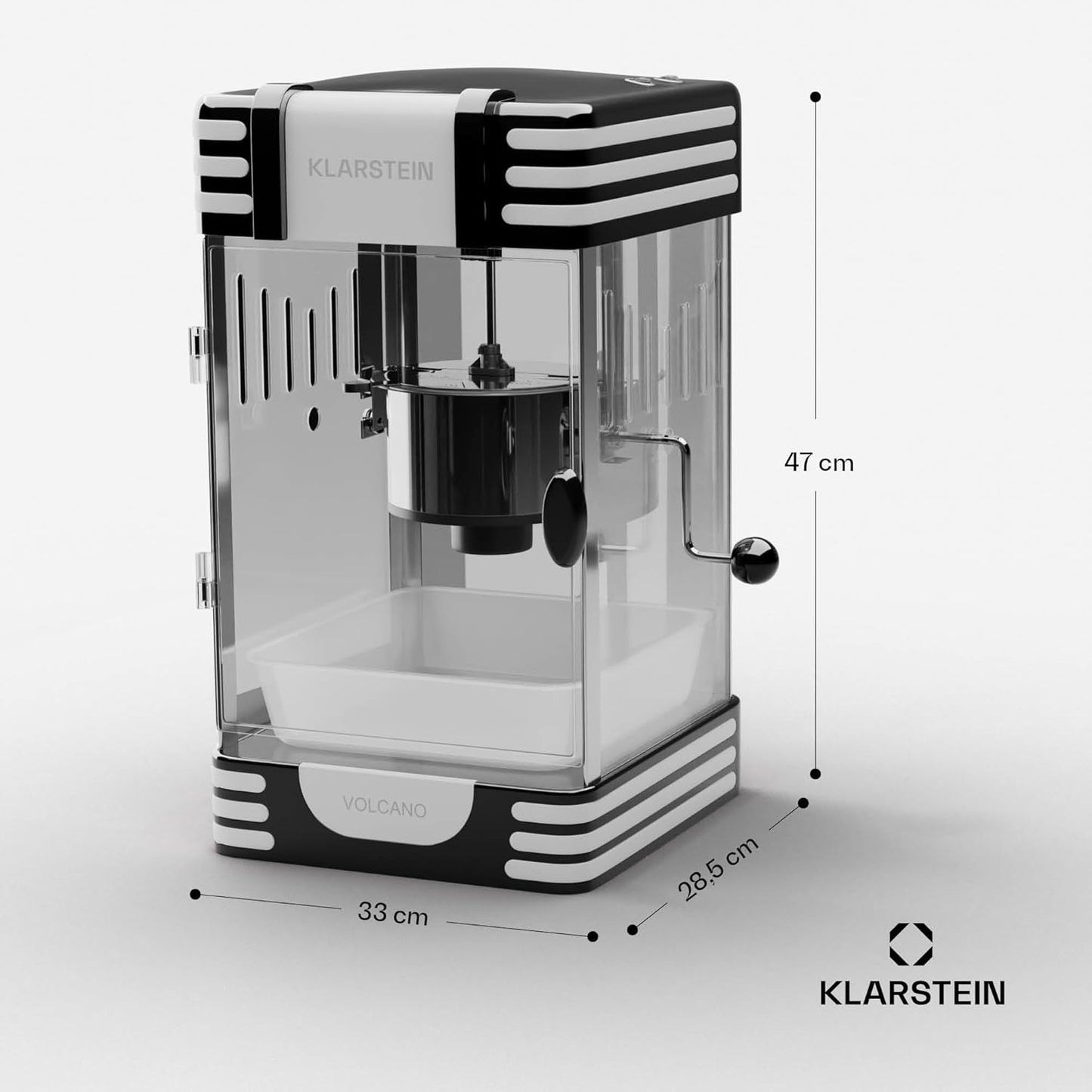 Popcornmaschine, 33cm (B) x 47cm (H) x 29cm (T) Schwarz