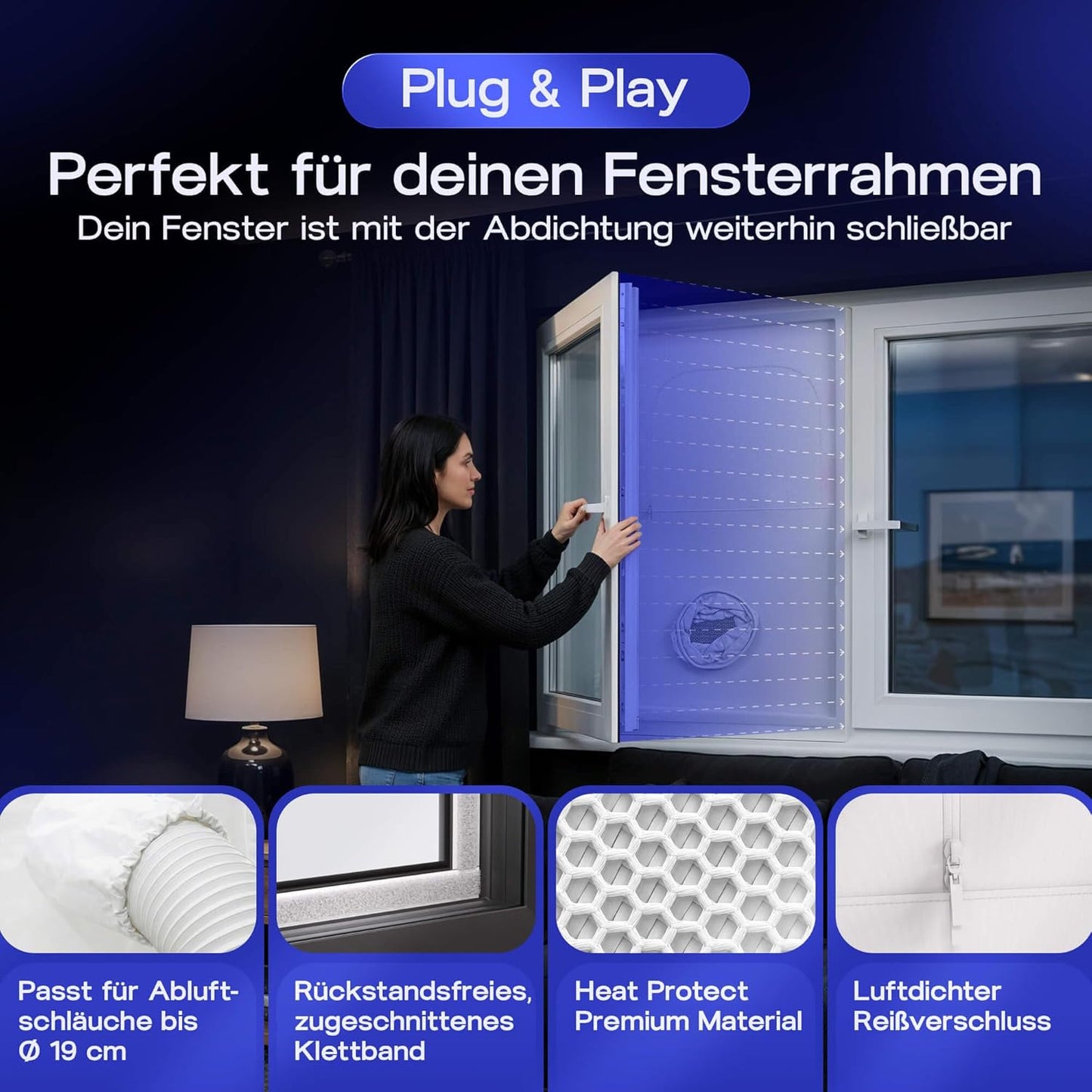 Fensterabdichtung für mobile Klimageräte (L3), L3