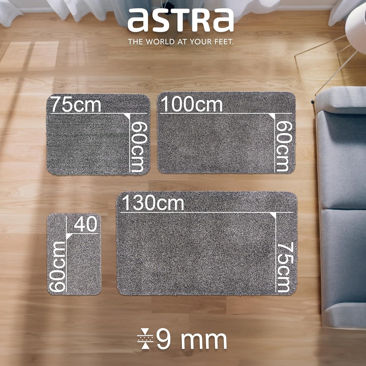 Schmutzfangmatten Set, 40 x 60 cm - 2er Set Anthrazit