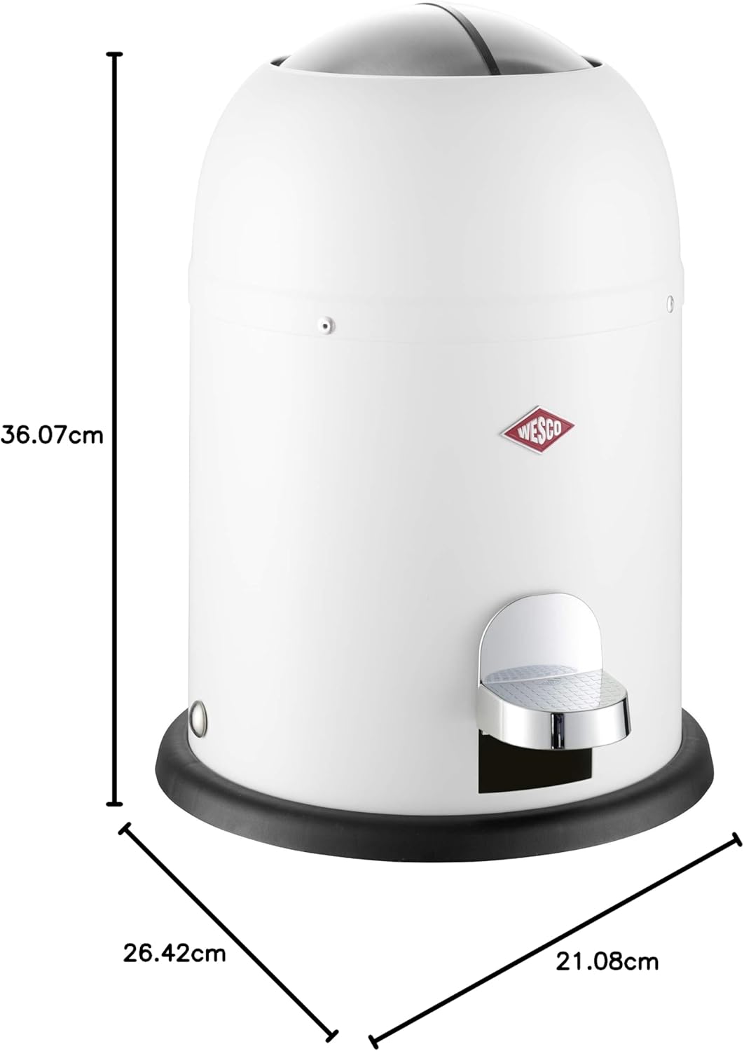 Mini Master Abfalleimer, 6 L, Weiß Matt