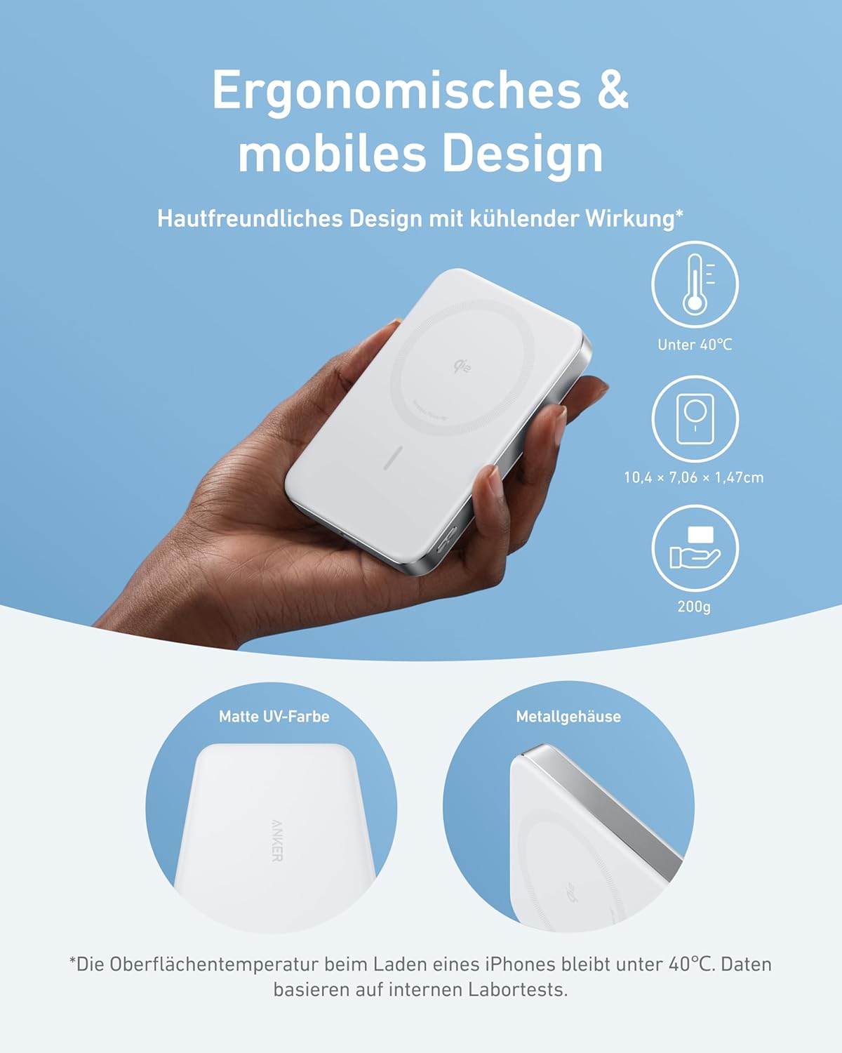 MagGo Slim Quick Charger Powerbank, Weiss