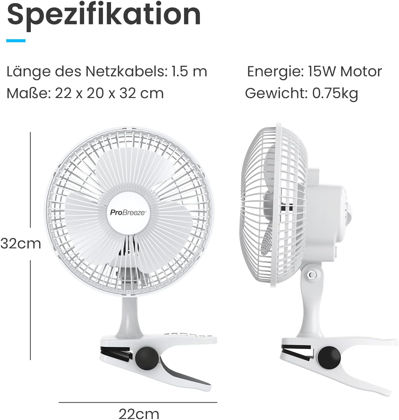 Mini Ventilator ‎PB-01, Weiss