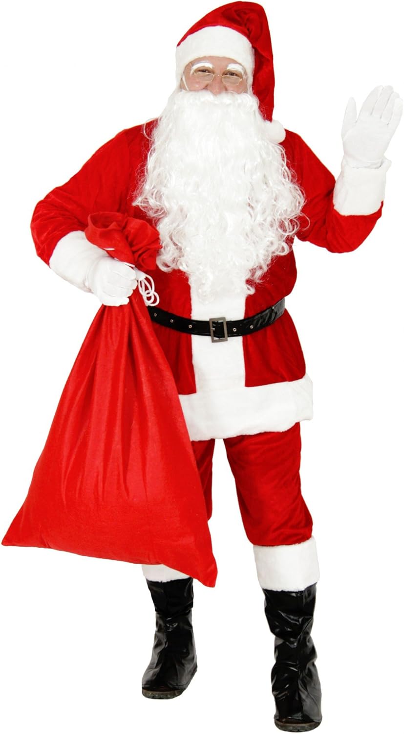 Premium Weihnachtsmann Kostüm-Set (9-teilig), XXL