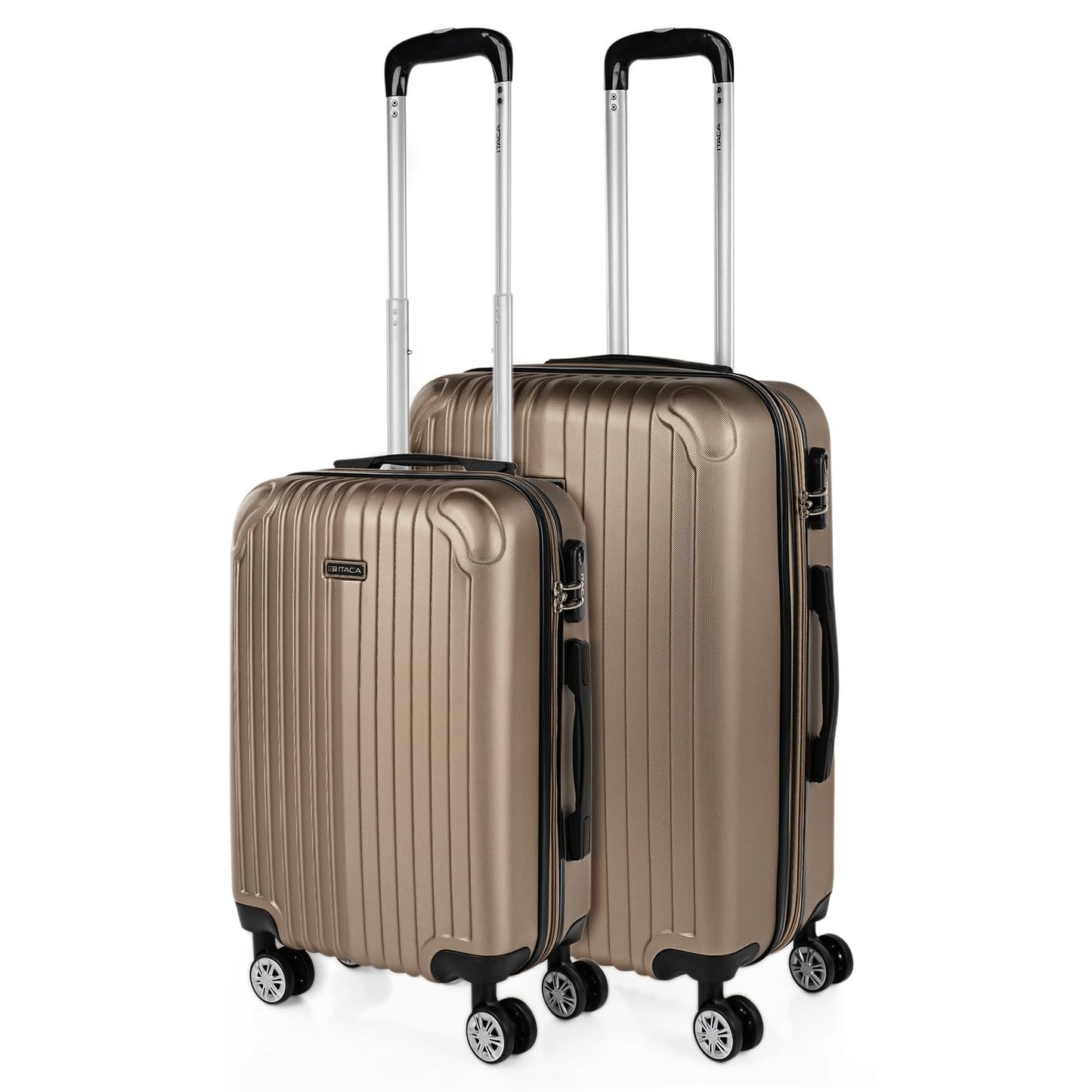 2er-Set Hartschalenkoffer, Champagner 2 Koffers S/M