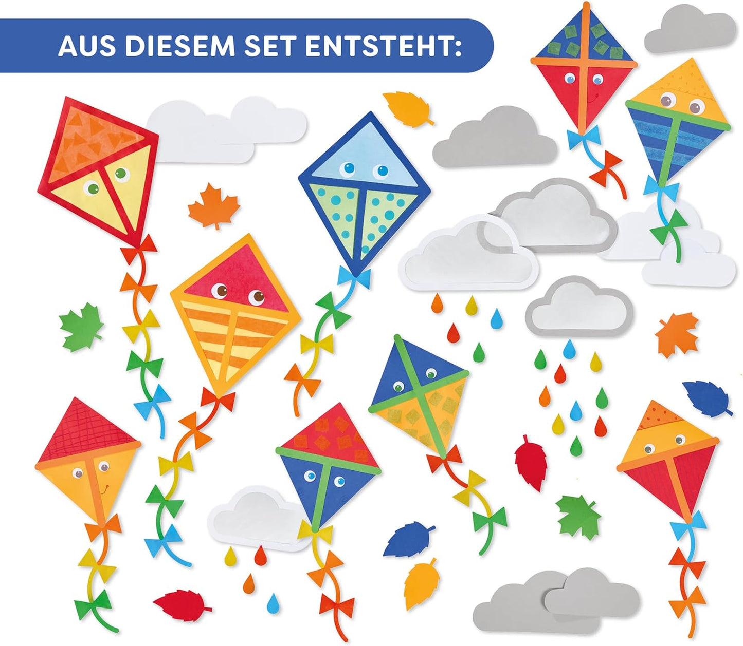 2er Bastelset Fensterbilder Drachensteigen und Waldtiere, 2014004