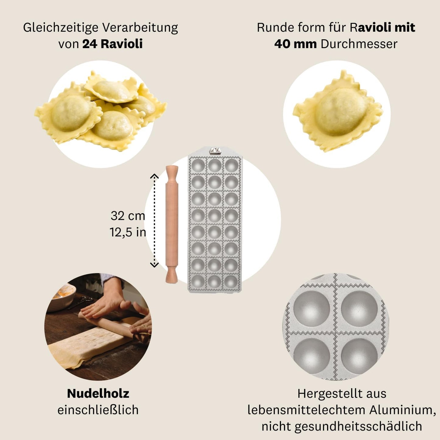 Ravioli-Form Rund