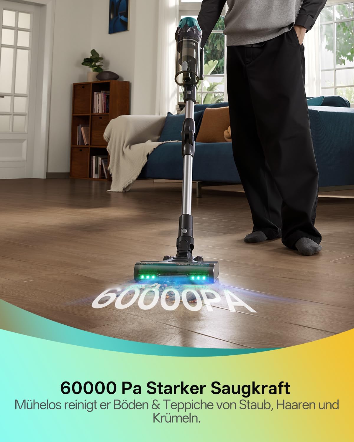 Staubsauger mit Wischfunktion, Pfauenblau