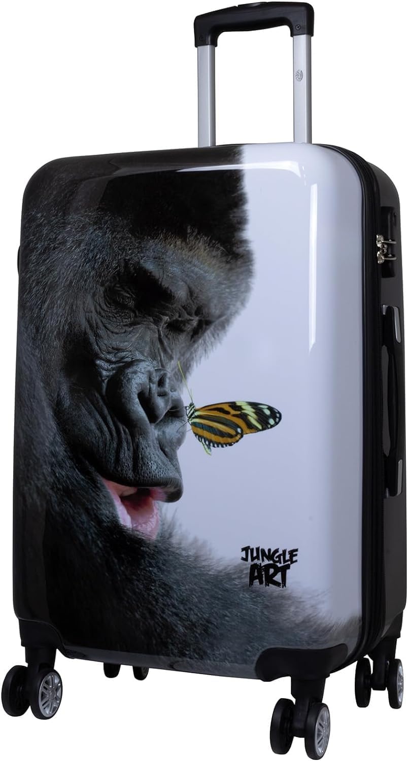 Erweiterbarer Hartschalen-Citykoffer mit Gorilla-Motiv, Citykoffer - Grösse M Gorilla