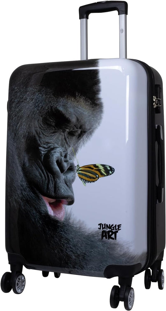 Erweiterbarer Hartschalen-Citykoffer mit Gorilla-Motiv, Citykoffer - Grösse M Gorilla