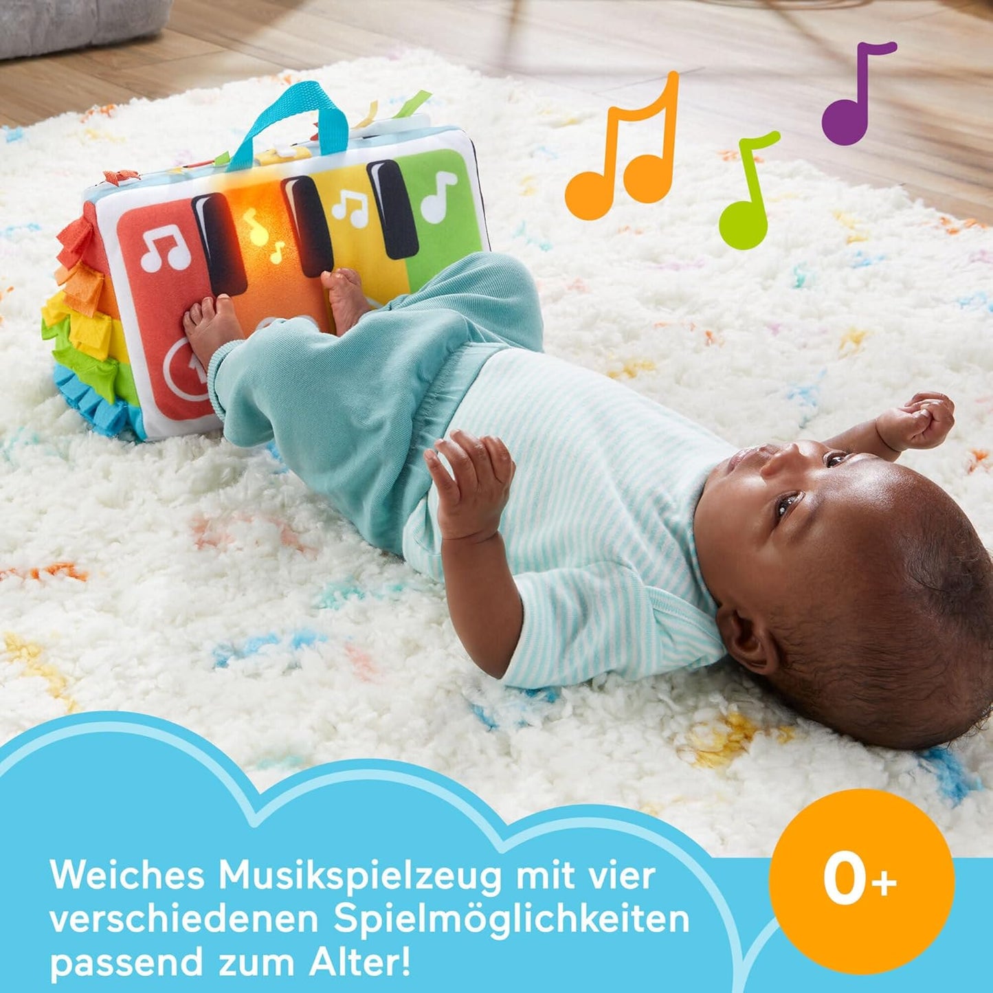 Kick & Play Soft Piano Kissen für Babys ab Geburt, Piano