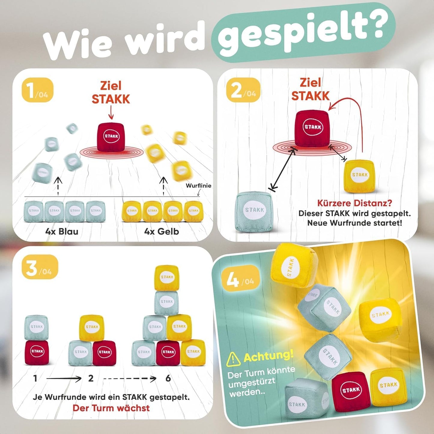 Outdoor-Wurfspiel Boccia-Boule, Soft Stakk