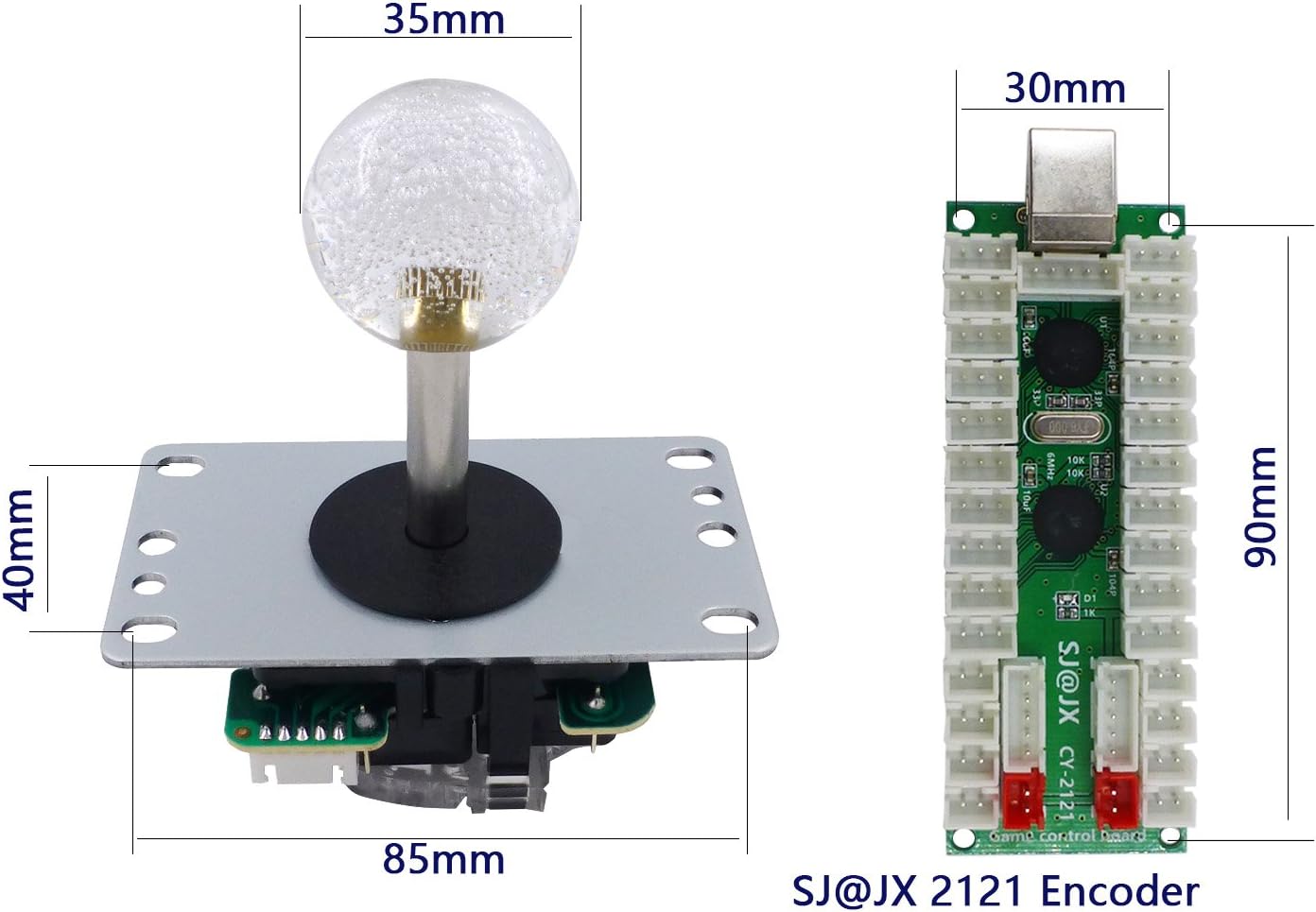 Arcade Game LED DIY Kit mit Joystick und Buttons für 2 Spieler, mix