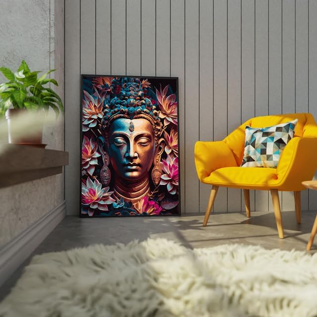 Malen nach Zahlen Set 40 x 50 cm, Buddha In Blumen