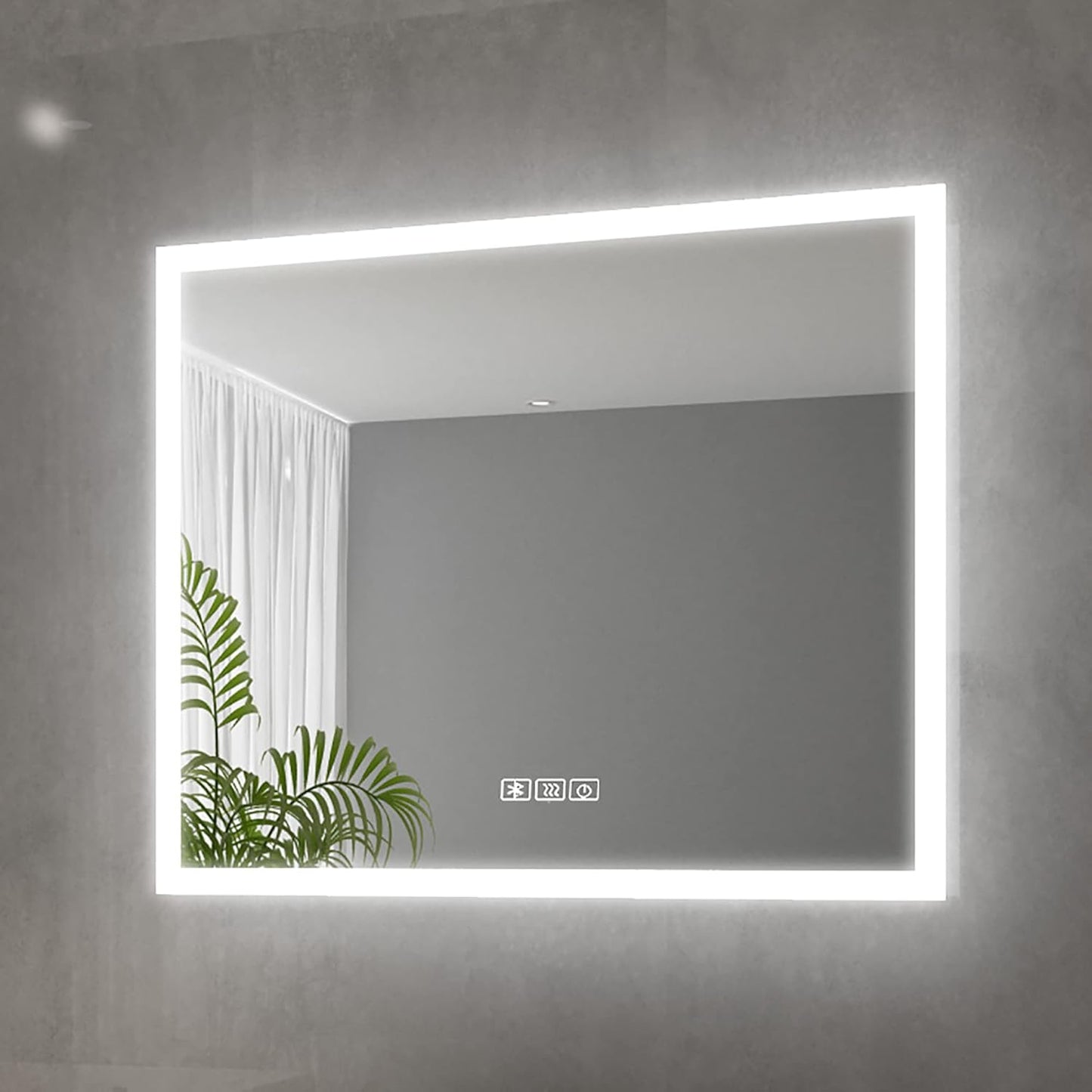 LED-Badezimmerspiegel mit Bluetooth-Lautsprecher, 50L x 60B cm
