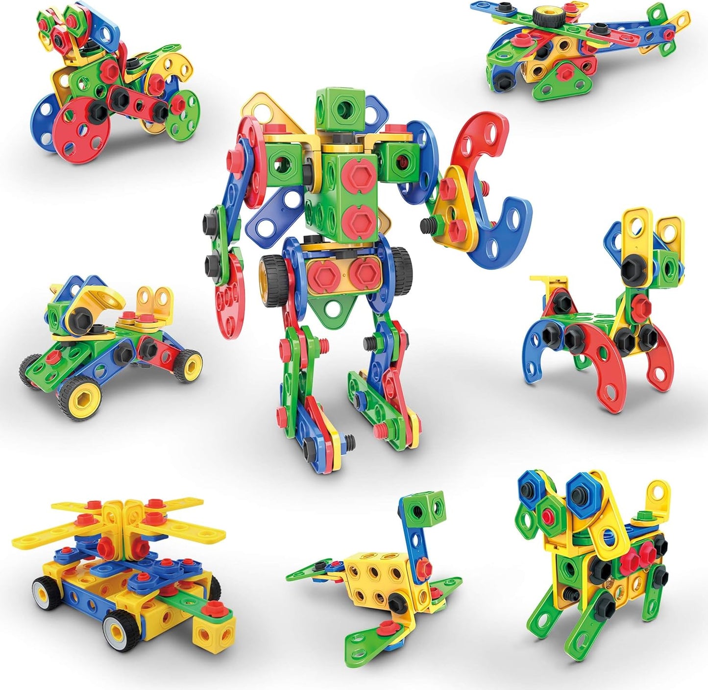 152-teiliges Kinderbauklotz-Set mit Elektroschrauber, 152 Pieces Building Block