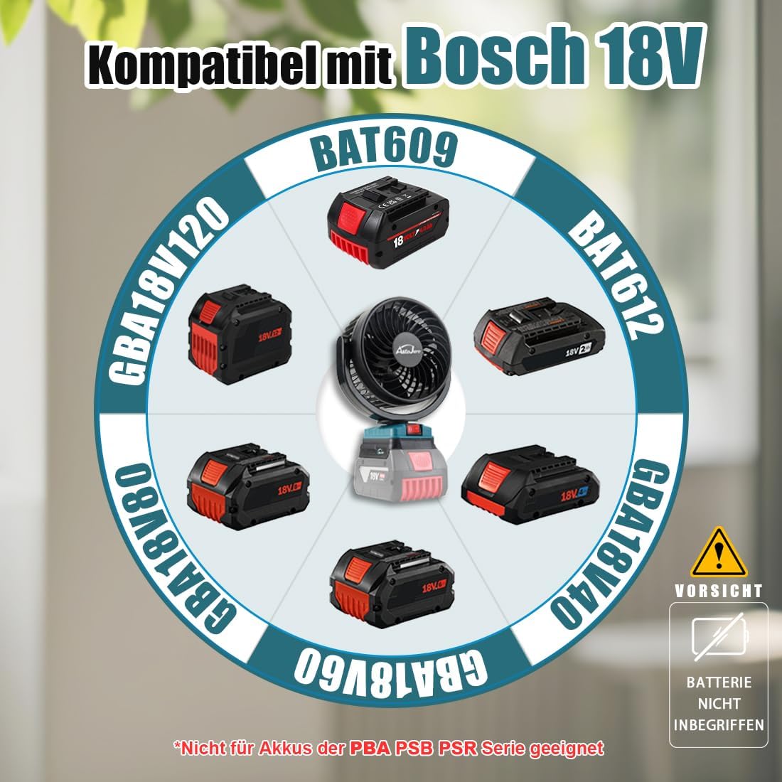 Tragbarer Akku-Tischventilator