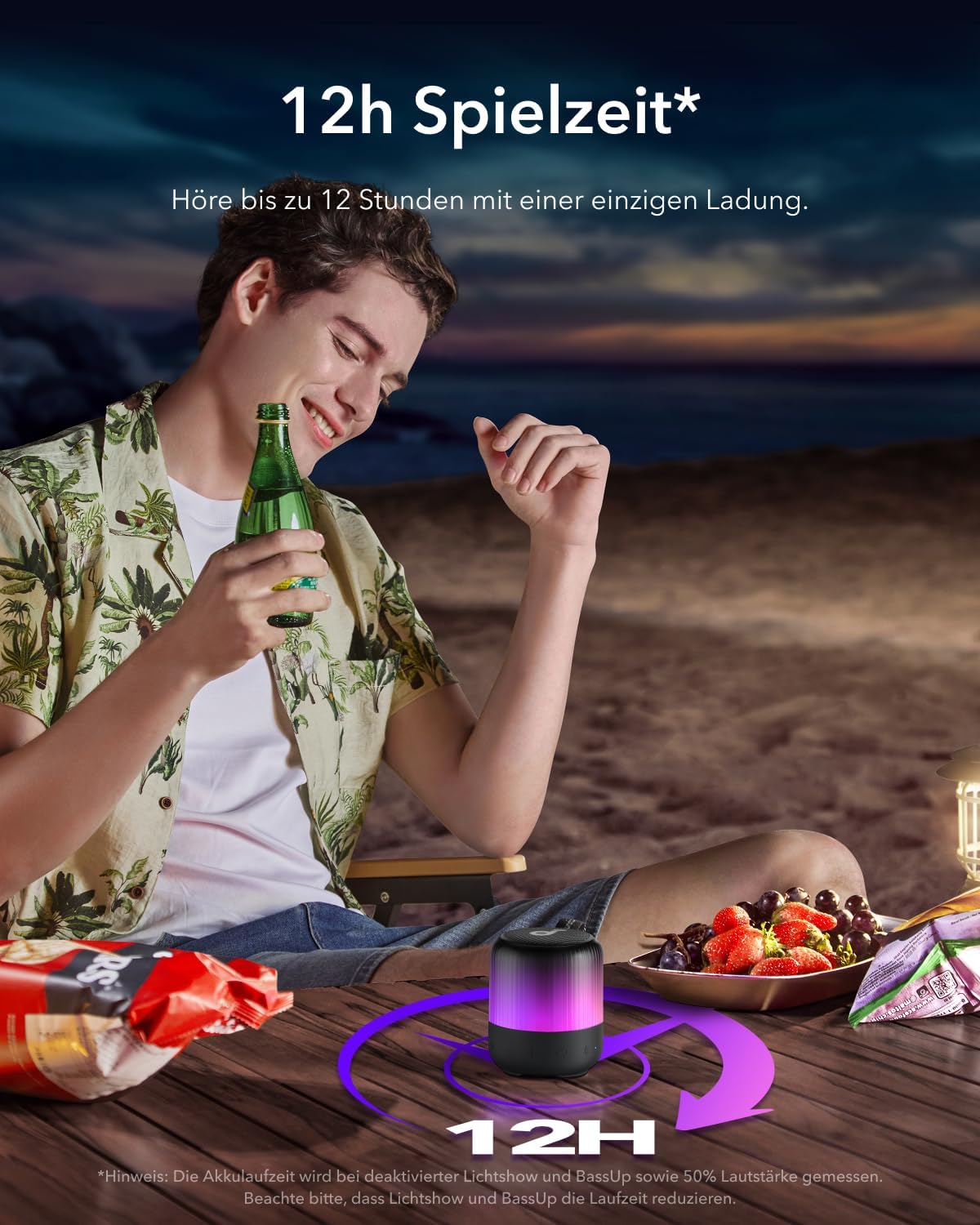 Glow Mini Bluetooth-Lautsprecher mit Lichtshow
