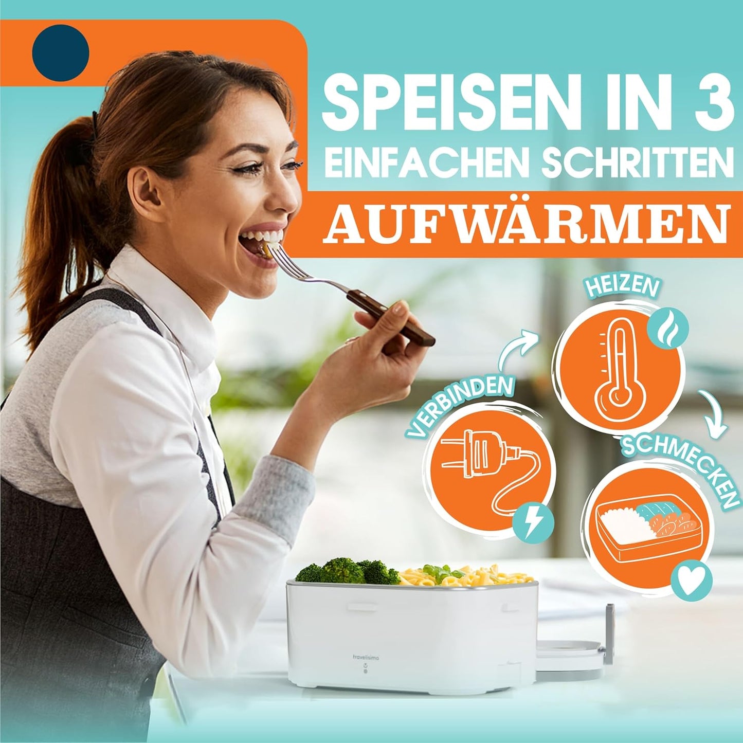 Elektrische Lunchbox, 3-in-1, Grau