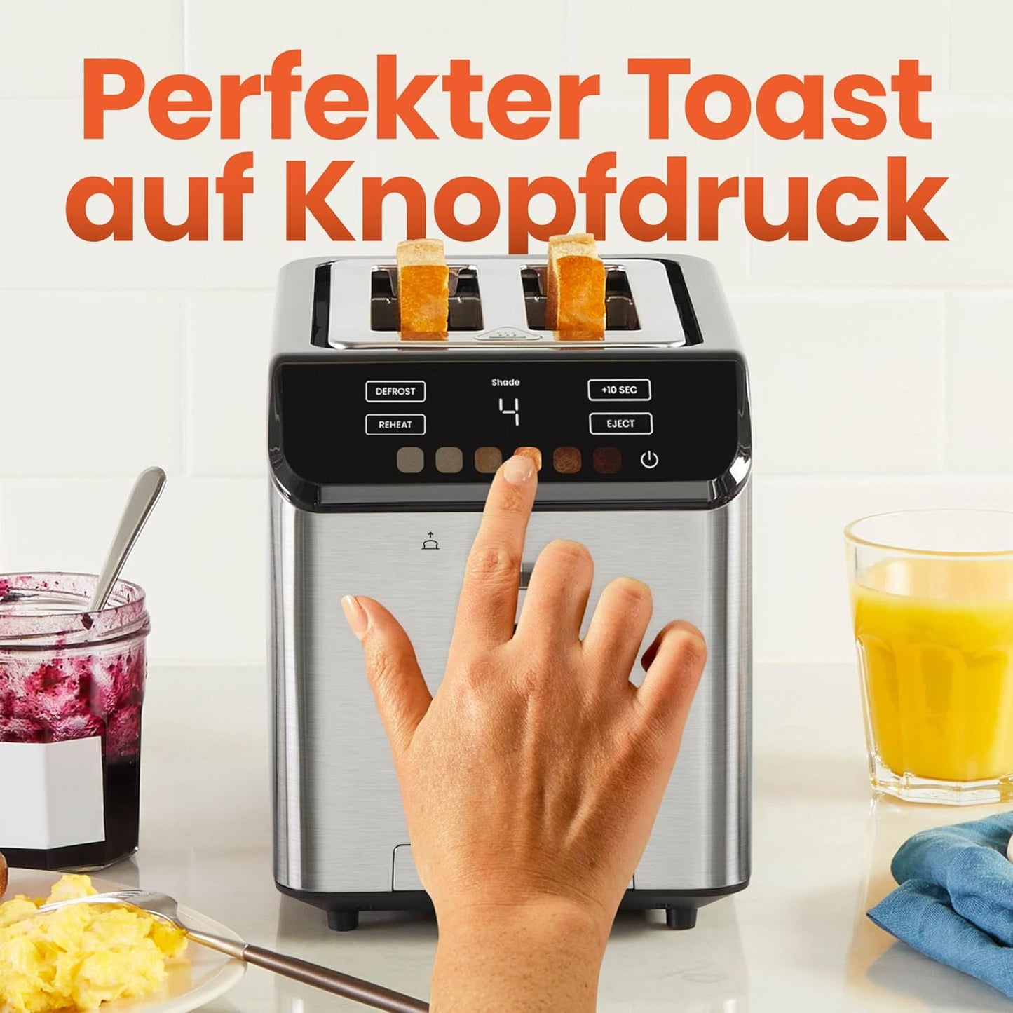 Digitaler 2-Scheiben-Toaster mit Touchscreen, Digital Edelstahl