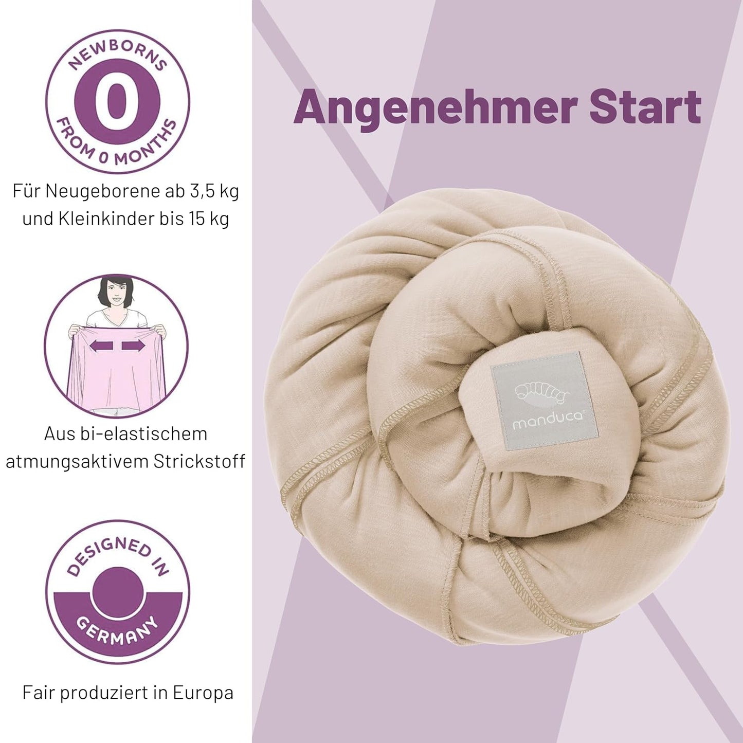 Elastisches Babytragetuch, Powder
